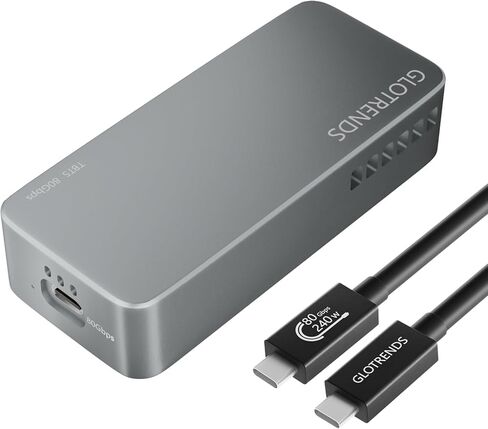 حاوية GLOTRENDS EM6001 80 جيجابت في الثانية M.2 NVMe SSD، وحدة تحكم JHL9480 B2، متوافقة مع Thunderbolt 5/4/3/USB4 V2، حتى 7000 ميجابايت/ثانية، تدعم 8 تيرابايت SSD، مروحة PWM مدمجة in Saudi Arabia