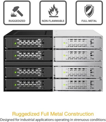ICY DOCK ToughArmor MB508V5P-B 8-Bay 15 mm U.2/U.3 NVMe SSD قفص حامل متنقل لخليج محرك مزدوج 5.25 بوصة (4 x MCIO 8i SFF-TA-1016) in Saudi Arabia
