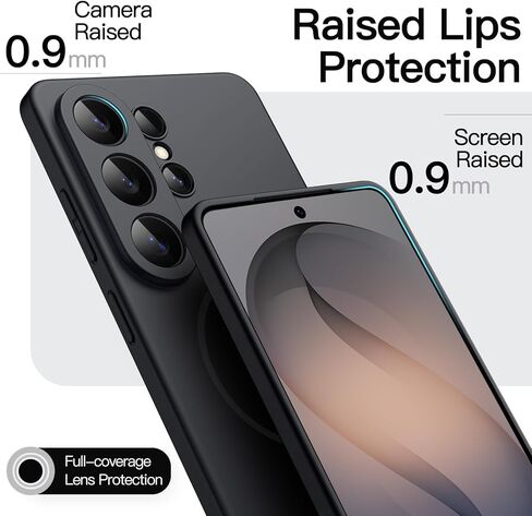 JETech Magnetic Slim Case for Samsung Galaxy S26 Ultra, Compatible with MagSafe, Anti-Slip Grip & Full Camera Lens Protection, Ultra-Thin Lightweight Matte Finish Phone Cover (Black) in Saudi Arabia