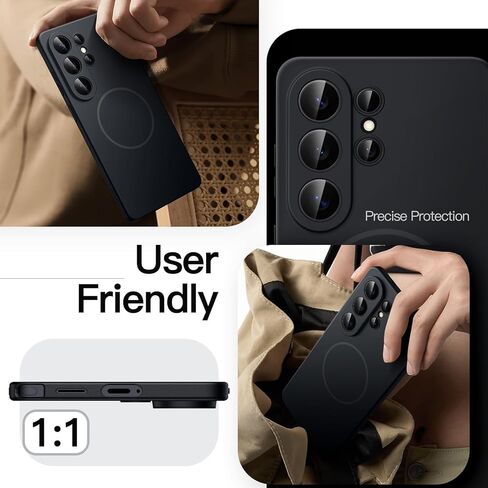 JETech Magnetic Slim Case for Samsung Galaxy S26 Ultra, Compatible with MagSafe, Anti-Slip Grip & Full Camera Lens Protection, Ultra-Thin Lightweight Matte Finish Phone Cover (Black) in Saudi Arabia