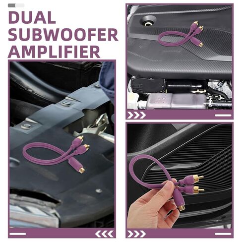 Healifty 2pcs RCA Audio Splitter Cable Y Adapter for Car Amplifier and Subwoofer, Dual Headphone Splitter with 1 Female to 2 Male Connectors, Vehicle Audio Installation Accessory in Saudi Arabia