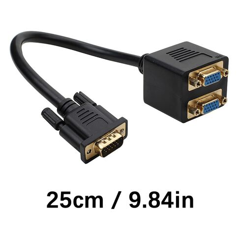 VGA الفاصل كابل 1 المدخلات 2 الإخراج 1080P محول شاشة مزدوجة 25 سنتيمتر كابل لأجهزة الكمبيوتر المحمول أجهزة العرض LCD تلفزيونات صندوق يعرض in Kuwait