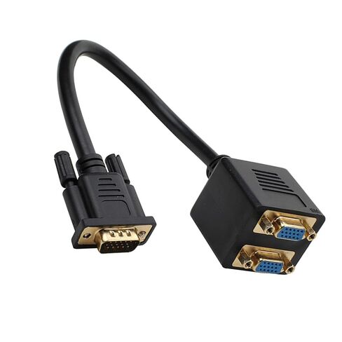 VGA الفاصل كابل 1 المدخلات 2 الإخراج 1080P محول شاشة مزدوجة 25 سنتيمتر كابل لأجهزة الكمبيوتر المحمول أجهزة العرض LCD تلفزيونات صندوق يعرض in Kuwait