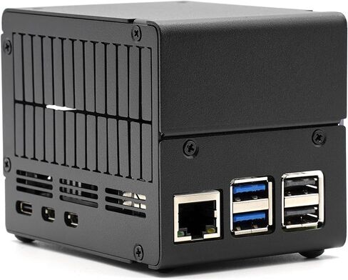 KKSB Case for Raspberry Pi 5 – Tall Aluminum Case for Dual Hats & NVMe Hats, Compatible with Official Raspberry Pi Cooler in Saudi Arabia