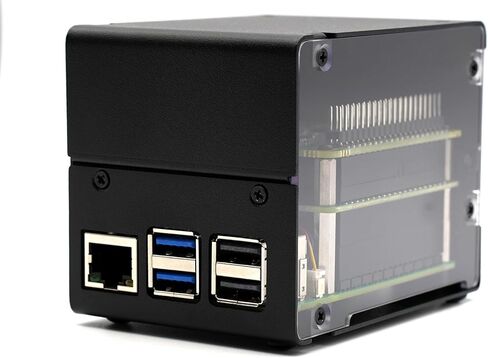 KKSB Case for Raspberry Pi 5 – Tall Aluminum Case for Dual Hats & NVMe Hats, Compatible with Official Raspberry Pi Cooler in Saudi Arabia