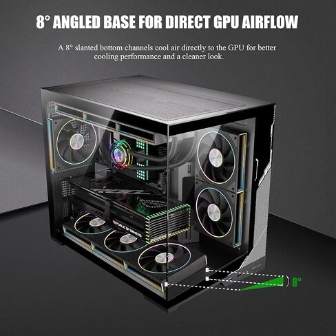 ESGAMING Zero M- ATX PC Case Mini-Tower Airflow Computer Case | 8° Slanted Base | Panoramic View | Fully Ventilated | Black No Fan in Saudi Arabia