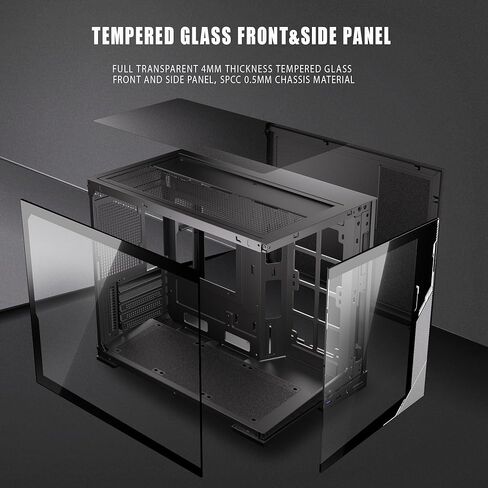 ESGAMING Zero M- ATX PC Case Mini-Tower Airflow Computer Case | 8° Slanted Base | Panoramic View | Fully Ventilated | Black No Fan in Saudi Arabia