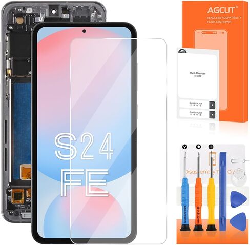 استبدال شاشة OLED لهاتف Samsung Galaxy S24 FE لشاشة Samsung S24 FE LCD S721B S721W SM-S721U جزء إصلاح تجميع شاشة LCD تعمل باللمس مع إطار (يدعم بصمة الإصبع) in Saudi Arabia