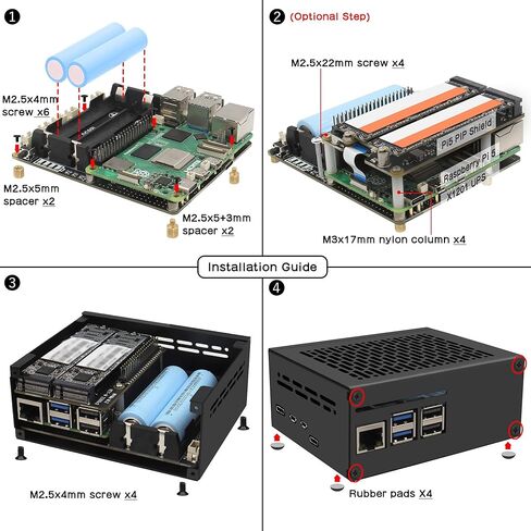 Geekworm X1201 درع UPS رفيع للغاية 5 فولت + حافظة معدنية X1201-C1 + مبرد نشط H505 لـ Raspberry Pi 5 | مخرج 5.1 فولت 5 أمبير بحد أقصى | تشغيل تلقائي|إيقاف تشغيل آمن|اكتشاف فقدان الطاقة in Saudi Arabia