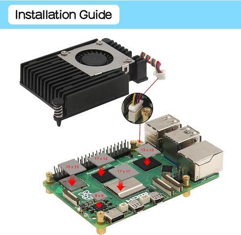 Geekworm X1201 درع UPS رفيع للغاية 5 فولت + حافظة معدنية X1201-C1 + مبرد نشط H505 لـ Raspberry Pi 5 | مخرج 5.1 فولت 5 أمبير بحد أقصى | تشغيل تلقائي|إيقاف تشغيل آمن|اكتشاف فقدان الطاقة in Saudi Arabia