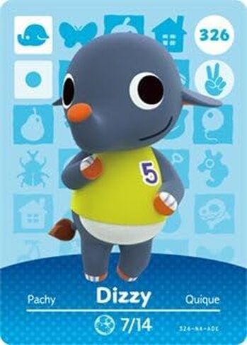 Dizzy - Nintendo Animal Crossing Happy Home Designer Series 4 Amiibo Card - 326 in Saudi Arabia