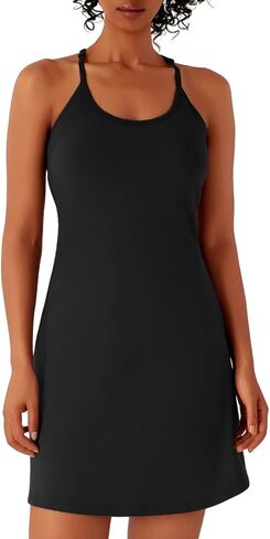 Womens Tennis Dress Athletic Dress with Built-in Shorts Pockets-Golf Workout Adjustable Straps Summer for Women Outfits in Saudi Arabia