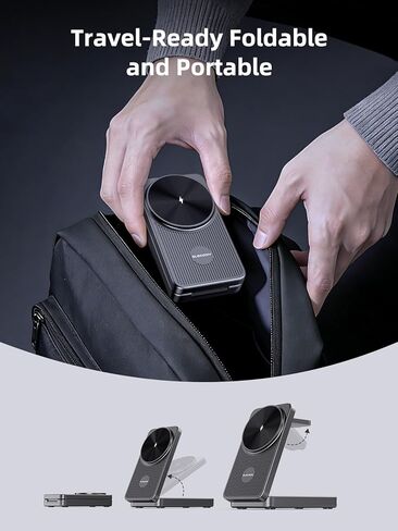 شاحن لاسلكي مغناطيسي 3 في 1 لهاتف سامسونج، محطة شحن أندرويد قابلة للطي لهاتف Galaxy S26/S25 Ultra /S24/Z Fold 7/Flip 7، حامل شاحن ساعة مغناطيسي لساعة Galaxy Watch Ultra 8/7/Buds 4 للسفر in Kuwait