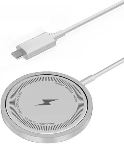 حامل شاحن مغناطيسي سريع بقدرة 15 وات لهاتف Magsafe iPhone 17-12 Pro Max Mini لأجهزة Airpods PD قاعدة شحن لاسلكية للهاتف (مدخل PD باللون الأسود فقط) in Saudi Arabia