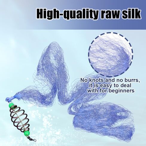 Fishing Net Trap, Copper Spring Fishing Net Portable Fishing Ballyhoop Net for Night Shoal Fishing in Saudi Arabia