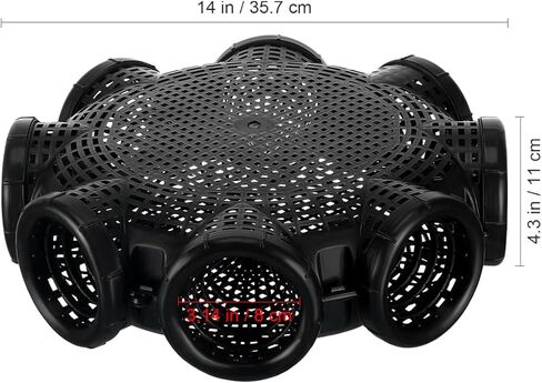 Toddmomy Portable EEL Catching Cage Crab Trap Shrimp Lobster Fishing Basket 14.05X14.05X4.33In Lightweight Mesh Net for Outdoor Seafood Hunting in Saudi Arabia