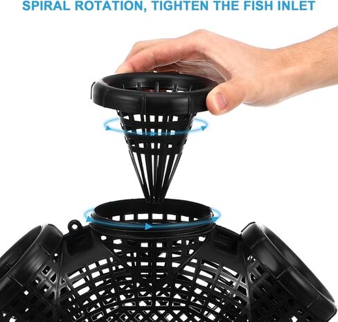 Toddmomy Portable EEL Catching Cage Crab Trap Shrimp Lobster Fishing Basket 14.05X14.05X4.33In Lightweight Mesh Net for Outdoor Seafood Hunting in Saudi Arabia