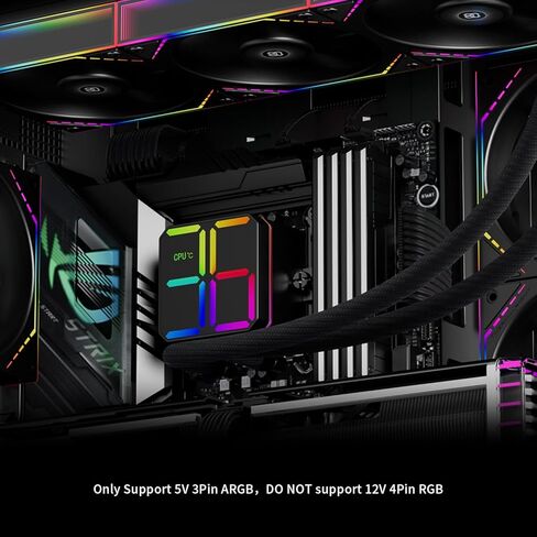 Thermalright Magic Qube 360 ARGB Black CPU AIO Cooler with ARGB Digital Display Cold Head, Wireless Splicing 3 Fans-2000RPM, 360 Liquid Cooling for LGA1851/1700/1150/1151/1200/AM4/AM5 in Saudi Arabia