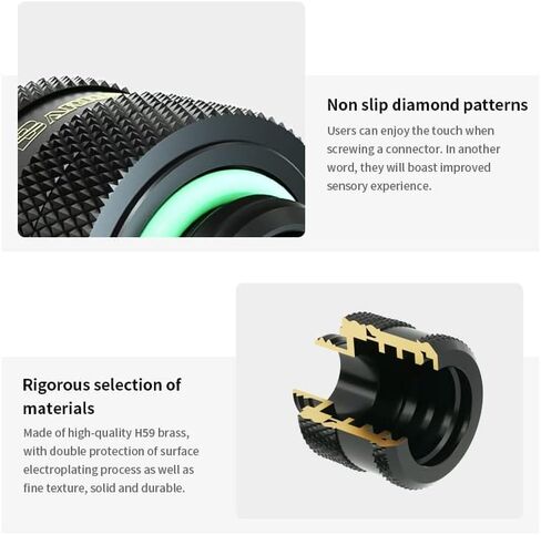Barrow G1/4" 180 Degree Male to Female Penta Rotary Snake Adaptor - Black (TSWT1805-V1) in Saudi Arabia