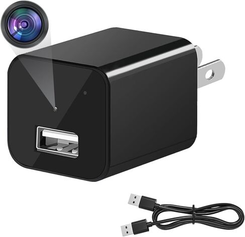 كاميرا صغيرة USB شاحن HD 1080P مسجل فيديو مع كشف الحركة كاميرا مربية كاميرا خفية الأمن الداخلي للمنزل، لا حاجة واي فاي، لا صوت in Kuwait