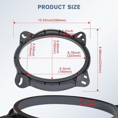 6x9 Speaker Spacer Compatible with Toyota Highlander Camry Sequoia 4Runner Tacoma Tundra FJ Cruiser Tundra Prius,Car Front Door Speaker Adapter Ring Baffle Mount Bracket Kit in Saudi Arabia