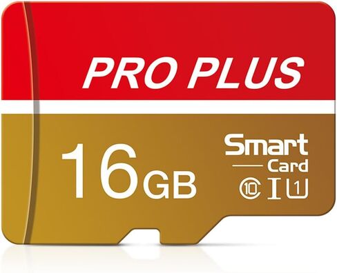 بطاقة Micro SD عالية السرعة مع محول، بطاقة TF سعة 16 جيجابايت لكاميرات الأمان والهواتف الذكية والأجهزة اللوحية والطائرات بدون طيار - U3، الفئة 10، A1، فيديو عالي الدقة بالكامل (ذهبي) in Saudi Arabia