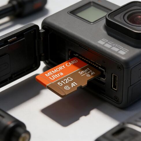 256GB Micro SD Card, Japanese Precision Manufacturing 4K Camera Pro, A2 V30 for Smartphone, Gopro, Action Cams, 4K UHD Video Recording, R/W up to 30 MB/s, with Adapter(Orange) in Saudi Arabia