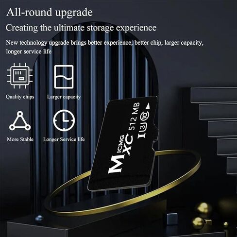Multi-Function Micro SD Card with Adapter, 512MB Multiple Capacities Available, Designed for Small-File Storage Scenarios Such as MP3 Players, Old Phones, and Industrial Equipment(512MB) in Saudi Arabia