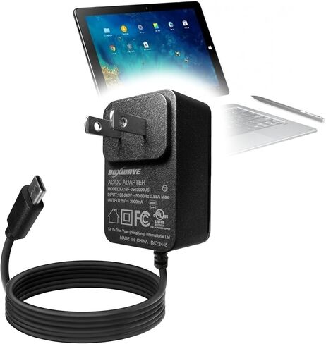 شاحن BoxWave متوافق مع الكمبيوتر اللوحي Chuwi Hi10 - شاحن حائط مباشر (15 وات)، شحن سريع لجهازك باستخدام كابل مدمج بطول 3 أقدام in Saudi Arabia