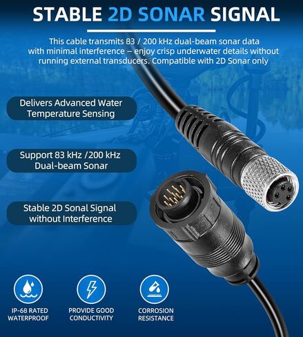بديل لكابل محول Minn Kota MKR-US2-13 Universal Sonar 2 لـ APEX، SOLIX، Onix، XPLORE Fish Finders & US2 Trolling Motors - مقاوم للماء - كابل سونار ثنائي الأبعاد - 1852073 in Saudi Arabia