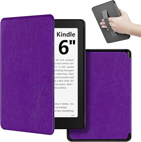 eReader Case for 6 Inch e-Reader 2024/2022 Cover 6" Ebook Reader, Lightweight Premium PU Leather Case Cover with Hand Strap, Auto Wake/Sleep for 6 inch Ebook Reader Case, Black in Saudi Arabia