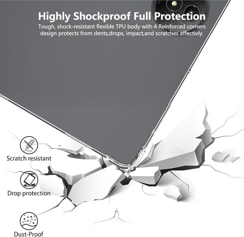 Aircawin Case for 11.5'' TCL NXTPAPER 11 Plus Android Tablet Case Clear(Model.9469X,2025 Released),Shockproof Cover for TCL NXTPAPER 11 Plus Tab,Anti-Scratch Lightweight Soft TPU Back Shell-Clear in Saudi Arabia