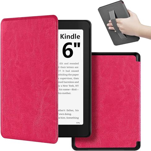 eReader Case for 6 Inch e-Reader 2024/2022 Cover 6" Ebook Reader, Lightweight Premium PU Leather Case Cover with Hand Strap, Auto Wake/Sleep for 6 inch Ebook Reader Case, Black in Saudi Arabia