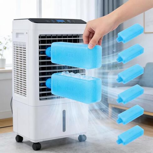 Ice Packs for Portable Air Conditioner, 8pcs Reusable Freezer Blocks for Coolers, Portable Ice Crystal Packs for Home, Office, Dorm, Camping, Picnics, and Outdoor Activities in Saudi Arabia