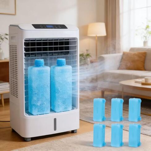 Ice Packs for Portable Air Conditioner, 8pcs Reusable Freezer Blocks for Coolers, Portable Ice Crystal Packs for Home, Office, Dorm, Camping, Picnics, and Outdoor Activities in Saudi Arabia