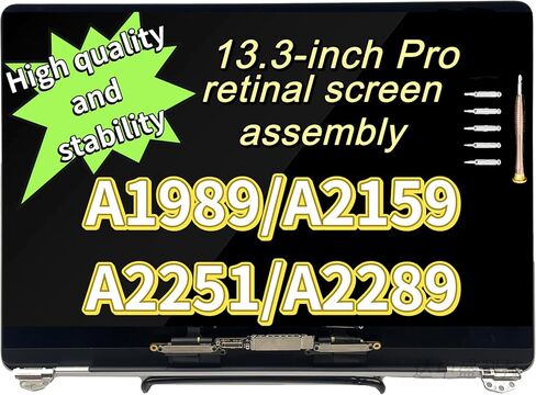 استبدال شاشة SKINGE لجهاز MacBook Pro 13.3 بوصة A1989 A2159 أواخر 2018 منتصف 2019 A2251 A2289 EMC 3214 EMC 3358 EMC 3301 Retina Full LCD Display Assembly 2560x1600 (رمادي) in Saudi Arabia