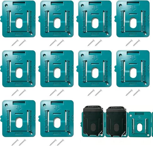 10PCS Battery Rack for Makita BL1850 BL1860 BL1830 BL1840 BL1815 BL1820 BL1830, Battery Mount Compatible with Makita 18v LXT Li-Ion Fit for BL1860, Battery Dock for Garage Workshop in Saudi Arabia