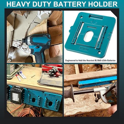 10PCS Battery Rack for Makita BL1850 BL1860 BL1830 BL1840 BL1815 BL1820 BL1830, Battery Mount Compatible with Makita 18v LXT Li-Ion Fit for BL1860, Battery Dock for Garage Workshop in Saudi Arabia