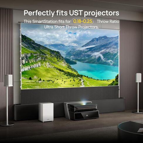 AWOL VISION LTV-3000Pro with 120" Motorized ALR Floor Rising Screen Bundle, Dolby Vision & Atmos, HDR10+, UST Laser TV Home Theater Projector with 120'' Station in Saudi Arabia