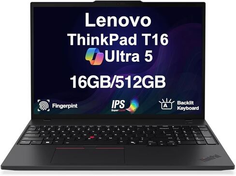 Lenovo ThinkPad T16 Gen 4 Copilot+ كمبيوتر محمول للأعمال 16.0 بوصة FHD+ IPS (AMD Ryzen AI 7 PRO 350 (> Ultra 7 255U)، 32 جيجابايت DDR5، 1 تيرابايت SSD، لوحة مفاتيح بإضاءة خلفية، بصمة الإصبع، 2 Thunderbolt 4، كاميرا ويب IR، Win 11 Pro) in Saudi Arabia