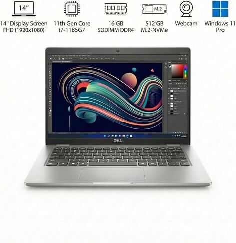 كمبيوتر محمول Dell 5420 Latitude شاشة لمس FHD مقاس 14 بوصة (1920 × 1080) كمبيوتر محمول، الجيل الحادي عشر Intel Core i7-1185G7، ذاكرة وصول عشوائي 16 جيجابايت، 512 ميجابايت M.2-NVMe، Thunderbolt، HDMI، نوع C، كاميرا ويب، Windows 11 Pro (متجدد) in Saudi Arabia