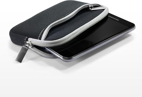 حافظة BoxWave متوافقة مع FiiO M11 Plus - بدلة ناعمة مع جيب، وحقيبة ناعمة من النيوبرين مع جيب بسحاب - أسود داكن مع زخرفة رمادية in Saudi Arabia