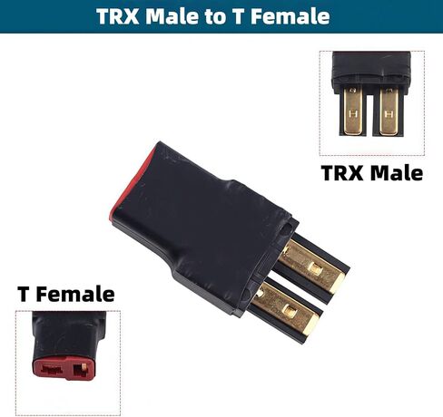 عمداء الإناث-T التوصيل إلى TRX/Traxxas ذكر موصل محول محول لاسلكي 3 قطعة ل RC Li-Po شاحن بطارية مائل in Kuwait