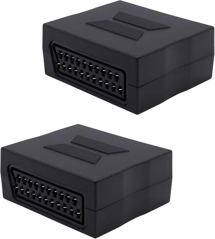 SCART Coupler Adapter 21Pin Scart Female to Female Sockets Joint Connector for PC TV DVDs -2pcs in Saudi Arabia
