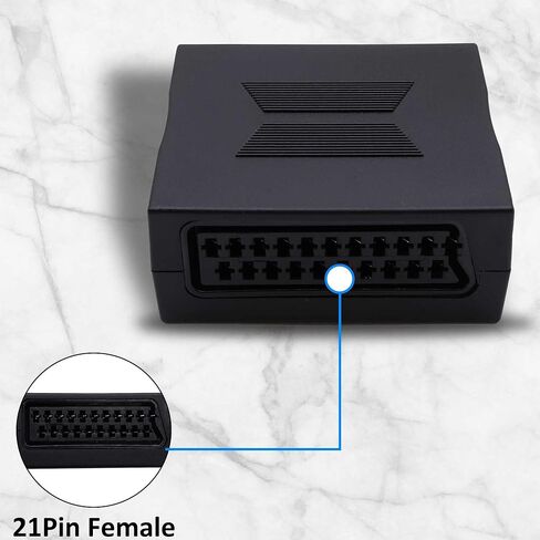 SCART Coupler Adapter 21Pin Scart Female to Female Sockets Joint Connector for PC TV DVDs -2pcs in Saudi Arabia