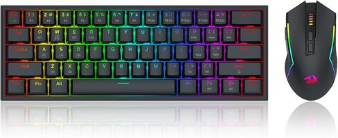 Redragon S144 Gaming Keyboard & Mouse Combo, 60% K617 Tri-Mode Wireless RGB Mechanical Keyboard and 7200 DPI Wireless Gaming Mouse Bundle, Convenient Shared Dongle in Saudi Arabia