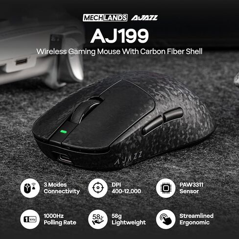 MechLands AJAZZ AK980 96% Gaming Keyboard with AJ199 Lightweight Gaming Mouse with Carbon Fiber Shell in Saudi Arabia