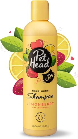 PET Head Cat Shampoo 300ml, Felin’ Good, Fruity Scent, Best Shampoo for Smelly Cats, Nourishing & Deodorising, Professional Grooming, Vegan, Natural, ph-Neutral, Lick-Safe, Gentle Formula for Kittens in Saudi Arabia