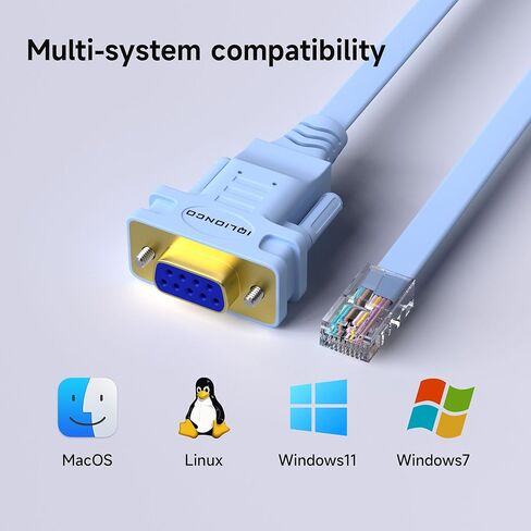 كابل وحدة التحكم DB9 إلى RJ45، متوافق مع إدارة أجهزة Cisco، منفذ RS232 أنثى تسلسلي 6FT 9-pin DB9 إلى RJ45 in Kuwait