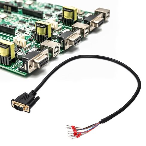 Generic DB9 RS232 Serial Cable, 26AWG DB9 Male to Bare Wire with 9 Wiring Terminals, RS232 Extension Double Shielded Cable 1.64 ft in Saudi Arabia